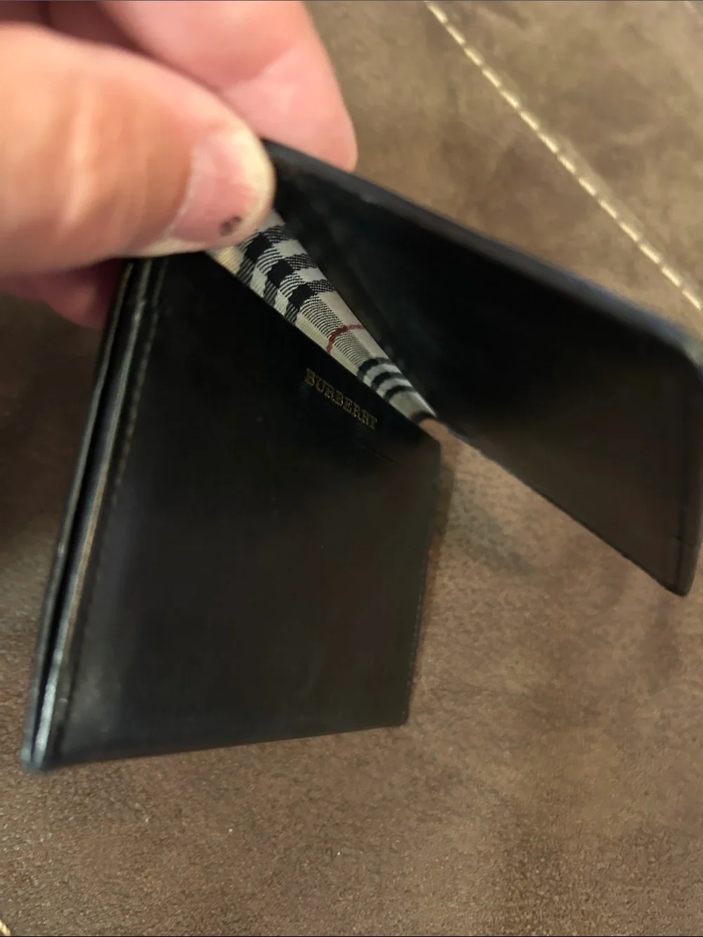 Burberry Black Leather Card & Key Holder